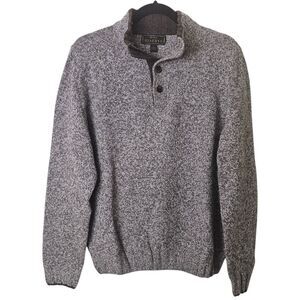 Jos a Bank Reserve L Wool Blend Pullover Henley Sweater‎ Brown Tan Preppy Casual